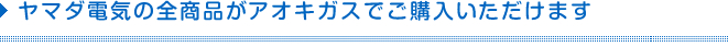 ヤマダ電気の全商品がアオキガスでご購入いただけます